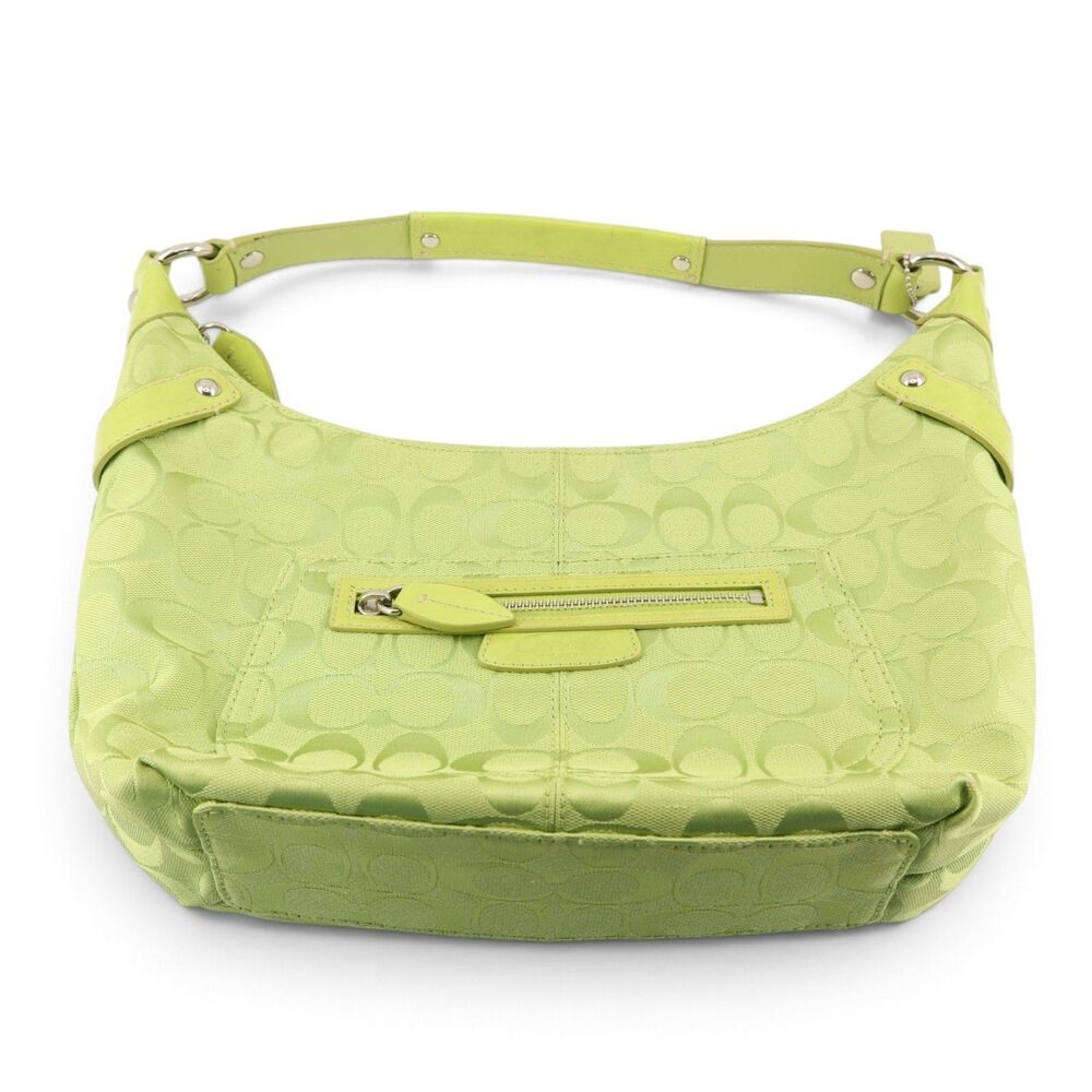 Vintage Y2K Coach Penelope Hobo Bag Lime Green Jacquard Canvas A1020-F14690 RARE